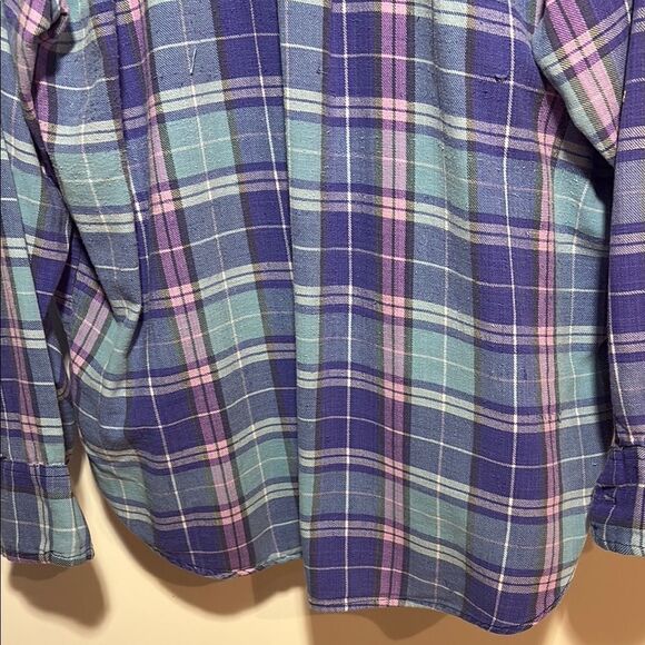 Falls Creek Blue and Purple Plaid Button Down Shirt - Picture 8 of 8